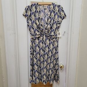 NWT‎ Anne Klein Abstract Print Midi Dress. Modern Chic